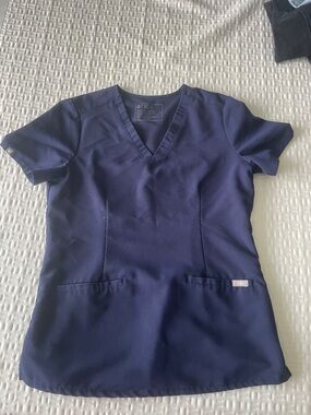 Figs Navy Casma Top with Front Pockets